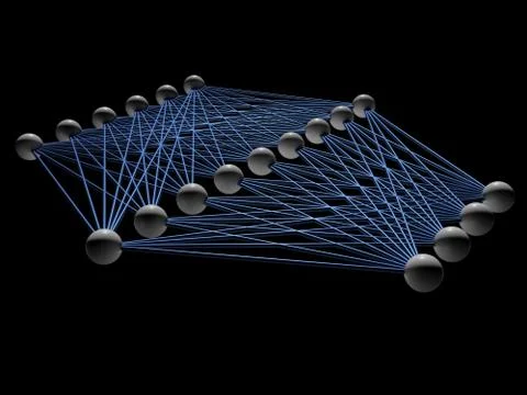 Artificial neural network structure model 库存插图