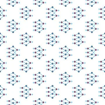 Artificial Neural Networks vector colored seamless pattern イラスト素材