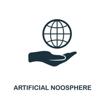 Artificial Noosphere icon. Creative element design from fintech technology icons Stock Illustration