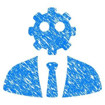 Artificial Office Worker Grunge Icon Stock Illustration