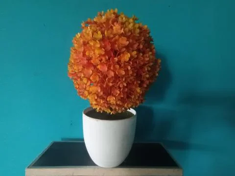 Artificial Orange Hydrangea Stock Photos