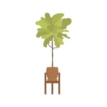 Artificial plant in a pot. Isolated. Flat style. Stock Illustration