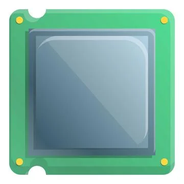 Artificial processor icon, cartoon style Stock Illustration