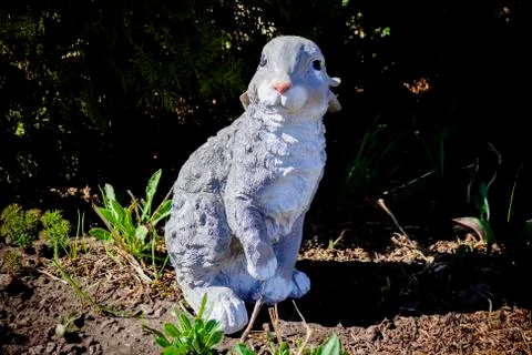Artificial rabbit in the forest Foto stock