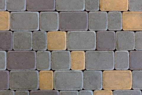 Artificial rectangle stone linear paving texture and basckground 写真素材