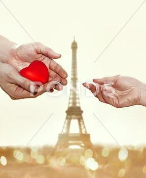 Artificial red heart Stock Photos