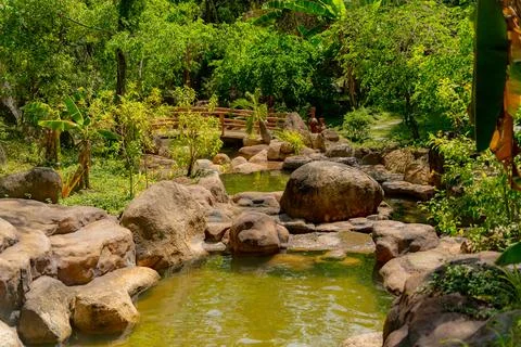 An artificial reservoir. 스톡 사진