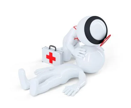 Artificial respiration. First aid help concept Illustrazione stock