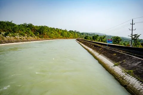 Artificial river Rishikesh, An artificial water course.  An artificial water  Stock-Fotos