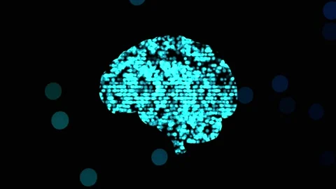 Artificial robot brain signals concept Stock Footage 144087521