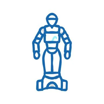 Artificial robot icon doodle illustration Illustrazione stock