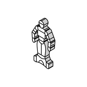 Artificial robot isometric icon vector illustration Stock Illustration