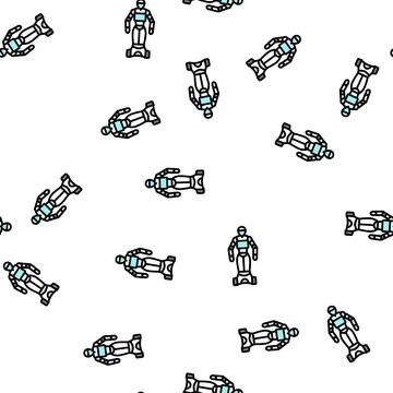Artificial robot vector seamless pattern Stock Illustration