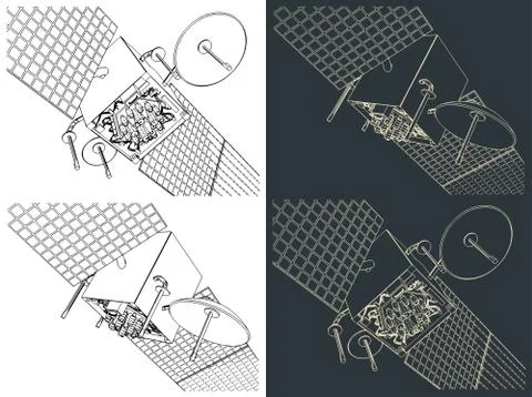 Artificial satellite close-up Stock Illustration