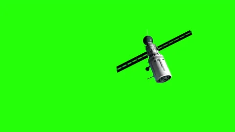 Artificial satellite of the earth. satellite flies in space. 3d animation wit Stock-Footage 144014407