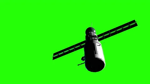 Artificial satellite of the earth. satellite flies in space. 3d animation wit Stock-Footage 144014485