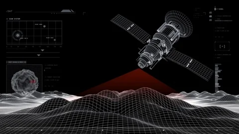 Artificial satellite scans Planet's surface Vidéo 83032755