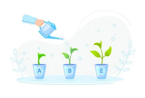 Artificial selection plants concept. Breeding new varieties. Genetic engineering Stock Illustration