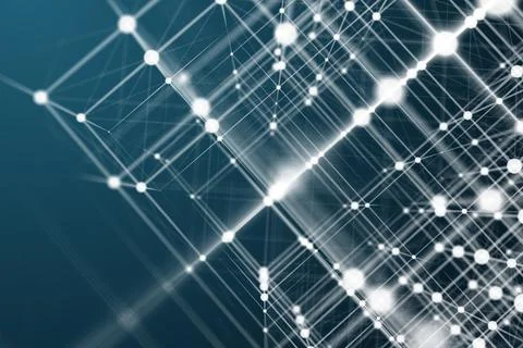 Artificial shapes from lines and points in space. Shallow depth of field Illustrazione stock