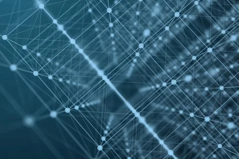 Artificial shapes from lines and points in space. Shallow depth of field Illustrazione stock