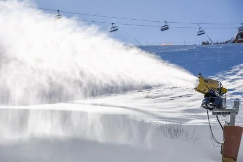 Artificial snow making machine Fotos Stock
