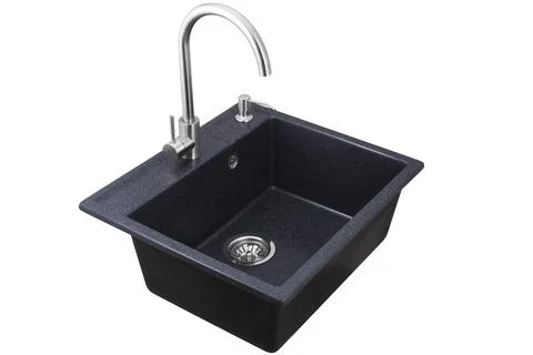 Artificial stone sink for kitchen isolated Stock Photos
