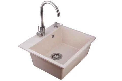 Artificial stone sink for kitchen isolated Stock Photos