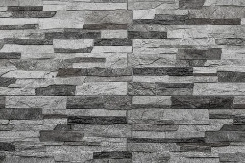 Artificial stone texture background, pattern of decorative slate stone wall s Stock Photos