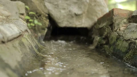 Artificial stream in the park Stock Footage 69016338