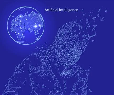 Artificial Technology and Intelligence Poster Vector Stock Illustration