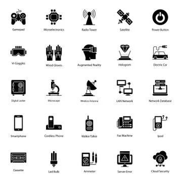 Artificial Technology Filled Icons Pack イラスト素材