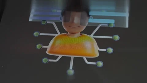 Artificial Technology graphic presentation on smartphone Stock Footage 302826817