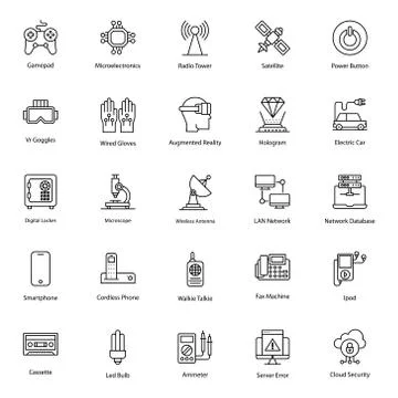 Artificial Technology Line Icons Pack イラスト素材