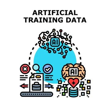 Artificial training data processing, learning, and analysis 스톡 일러스트