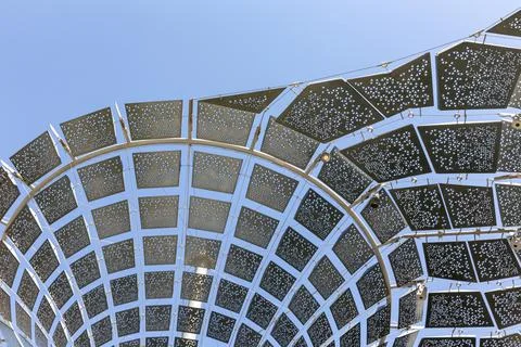 Artificial tree tower constructions at Expo 2020 Dubai UAE. Stock-Fotos