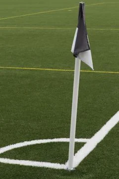 Artificial turf - corner flag Stock Photos