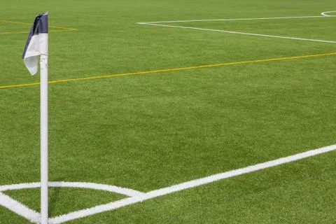 Artificial turf - corner flag Stock Photos