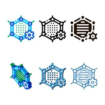Artificial variations graphene technology vector sign icon Stock Illustration