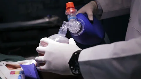 Artificial ventilation with valve Stock Footage 22800780