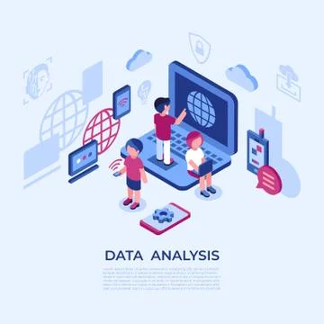 Artificial virtual reality data analysis Stock Illustration