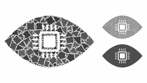 Artificial vision Mosaic Icon of Rough Elements Illustrazione stock