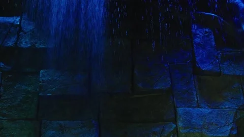 Artificial waterfall in the city park Stock Footage 162533509