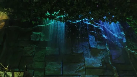 Artificial waterfall in the city park Video stock 162721043