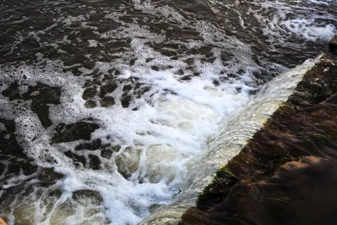 Artificial Waterfall Dam Background Texture Stock Photos