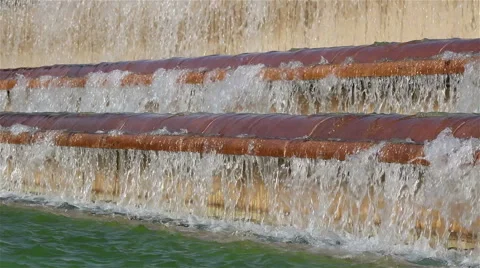 An artificial waterfall Stock Footage 68682170