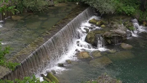 Artificial Waterfall Stock Footage 81007146