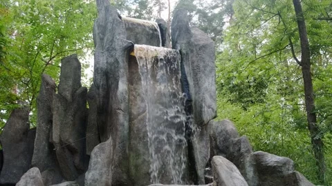 Artificial waterfall Stock Footage 137654442