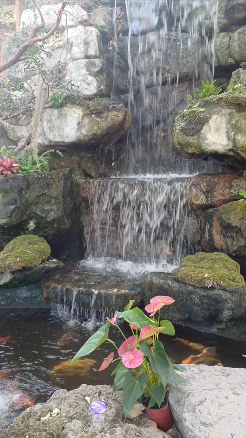 Artificial waterfall Stock Footage 297678339