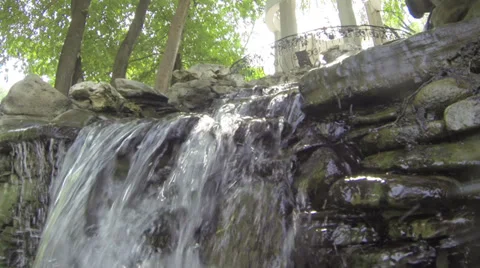 Artificial waterfall in Gorky Park 스톡 동영상 38580659