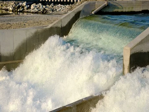 Artificial waterfall for hydroelectric plant 库存影片 72222747